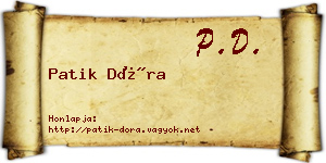 Patik Dóra névjegykártya